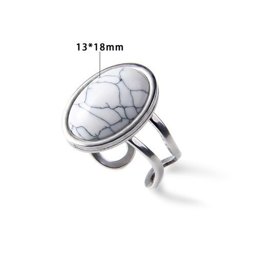Bague Vintage En Pierre Naturelle D'aventurine, Grand Cabochon Ouvert, Ajustable, Bijoux Pour Homme Et Femme