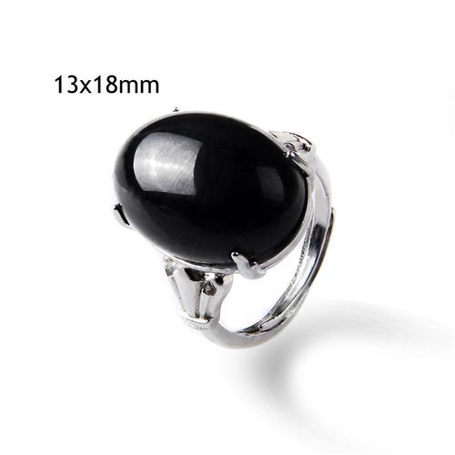 Bague Vintage En Pierre Naturelle D'aventurine, Grand Cabochon Ouvert, Ajustable, Bijoux Pour Homme Et Femme