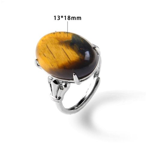 Bague Vintage En Pierre Naturelle D'aventurine, Grand Cabochon Ouvert, Ajustable, Bijoux Pour Homme Et Femme