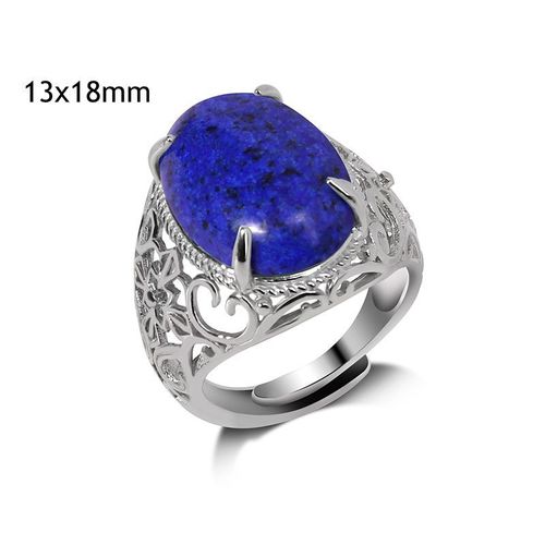 Bague Vintage En Pierre Naturelle D'aventurine, Grand Cabochon Ouvert, Ajustable, Bijoux Pour Homme Et Femme