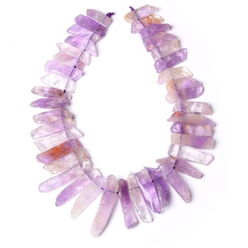 Perle De Quartz Natura Alanding Yists Point, Anciers Percé, Tranche De Dalle, Pierre Rugueuse, Perles Pour Bricolage, Collier De Bijoux Exécutifs, 5-8*20-48mm, 15.5 Po