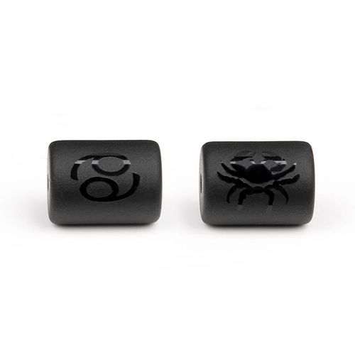 Breloques De 12 Perles Du Zodiaque, Symbole De La Constellation D'onyx Noir, Perles De Cylindre, Pendentif Pour La Fabrication De Bijoux Diy, Bracelets