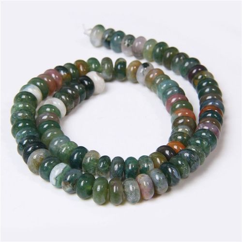 Perles D'agate Indienne Naturelle De 15.5 Pouces, 4x6mm, 5x8mm, Rondelles De Fil Boulier Polies Pour La Fabrication De Bijoux, Bracelet Pour Hommes, Vente En Gros