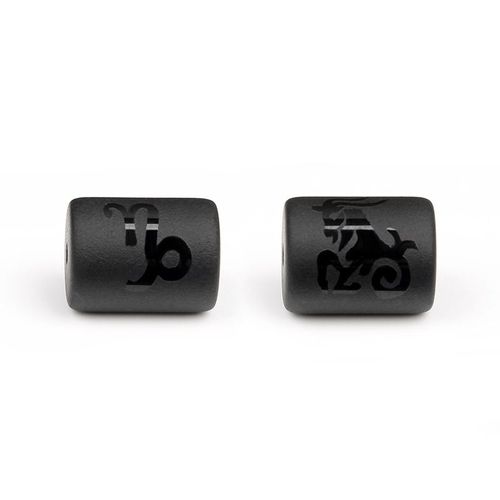 Breloques De 12 Perles Du Zodiaque, Symbole De La Constellation D'onyx Noir, Perles De Cylindre, Pendentif Pour La Fabrication De Bijoux Diy, Bracelets