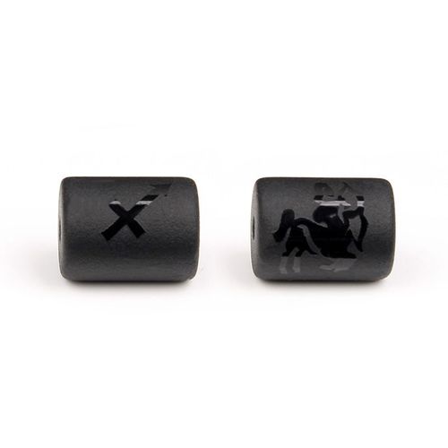 Breloques De 12 Perles Du Zodiaque, Symbole De La Constellation D'onyx Noir, Perles De Cylindre, Pendentif Pour La Fabrication De Bijoux Diy, Bracelets