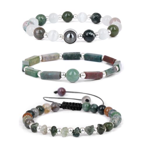 Bracelet En Cristal Naturel Tressé Pour Hommes Et Femmes, Pierre Neutre D'eau Rouge, Breloques Étoile De Soleil, Bracelets De Guérison, Bijoux, 3 Pièces