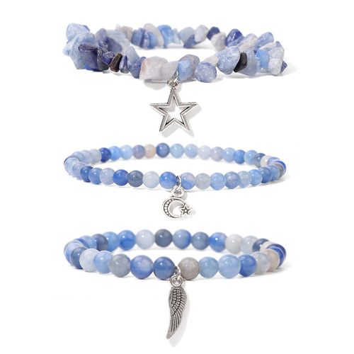 Bracelet En Cristal Naturel Tressé Pour Hommes Et Femmes, Pierre Neutre D'eau Rouge, Breloques Étoile De Soleil, Bracelets De Guérison, Bijoux, 3 Pièces