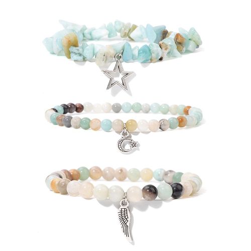 Bracelet En Cristal Naturel Tressé Pour Hommes Et Femmes, Pierre Neutre D'eau Rouge, Breloques Étoile De Soleil, Bracelets De Guérison, Bijoux, 3 Pièces