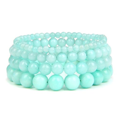 Bracelets En Pierre Naturelle Onyx Agates, Perles Rondes Pour Hommes Et Femmes, Bijoux Fait À La Main, Reiki, Yoga, Guérison, 19cm, 1 Pièce