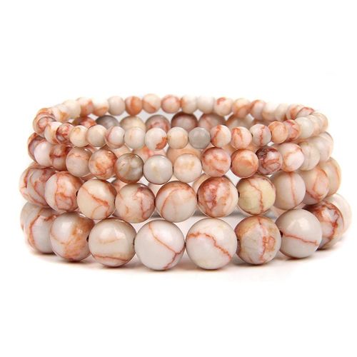 Bracelets En Pierre Naturelle Onyx Agates, Perles Rondes Pour Hommes Et Femmes, Bijoux Fait À La Main, Reiki, Yoga, Guérison, 19cm, 1 Pièce