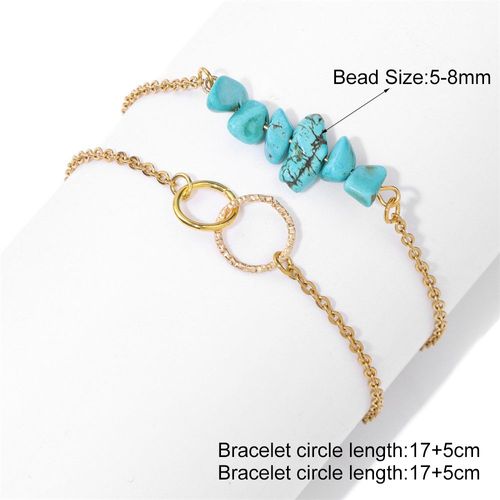 Ensemble De Bracelets À Chaîne En Métal, 2 Pièces/Ensemble, Perles En Pierre Naturelle, Cristal Citrine, Bijoux Pour Femmes, Cadeau De Fête