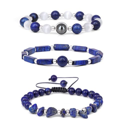 Bracelet En Cristal Naturel Tressé Pour Hommes Et Femmes, Pierre Neutre D'eau Rouge, Breloques Étoile De Soleil, Bracelets De Guérison, Bijoux, 3 Pièces