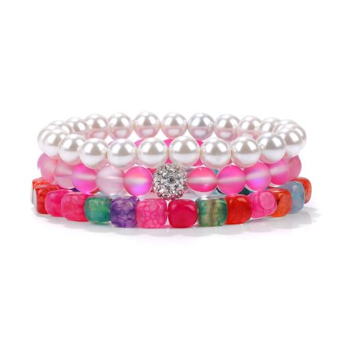 Bracelet En Agates Naturelles Pour Femme, Pierre De Lune, Clip, Perles, Ensemble De Bijoux À La Mode, 3 Pièces