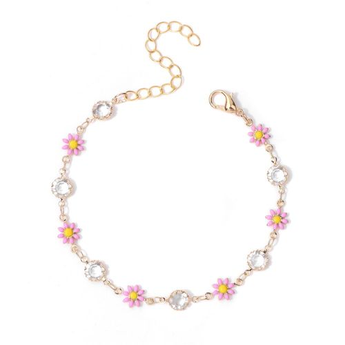 Bracelets Marguerite En Acier Inoxydable Pour Femmes, Bijoux À La Mode, Breloque Fleur, Perles En Émail, Lien De Couleur Or, Chaîne Pour Dames