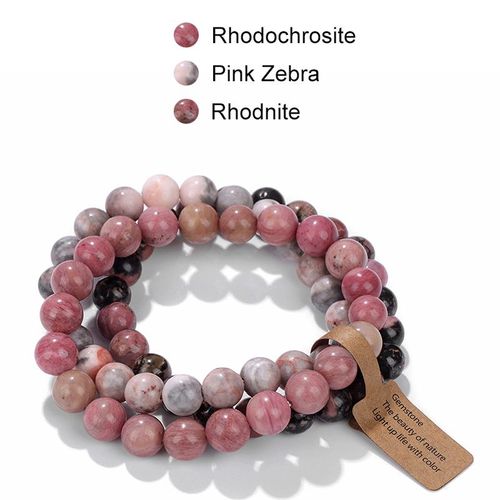 Bracelet De Guérison En Pierre Zèbre Rose Pour Femmes, Énergie Naturelle, Jaspe Zèbre, Bijoux Masculins, Diffuseur D'huile Essentielle De Yoga
