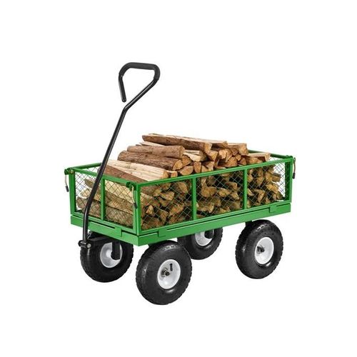 Chariot de Jardin Transport-VEVOR-Charge 308 kg-avec Pneus 330 mm-Côtés Amovibles en Maille-Poignée Rotative 180°