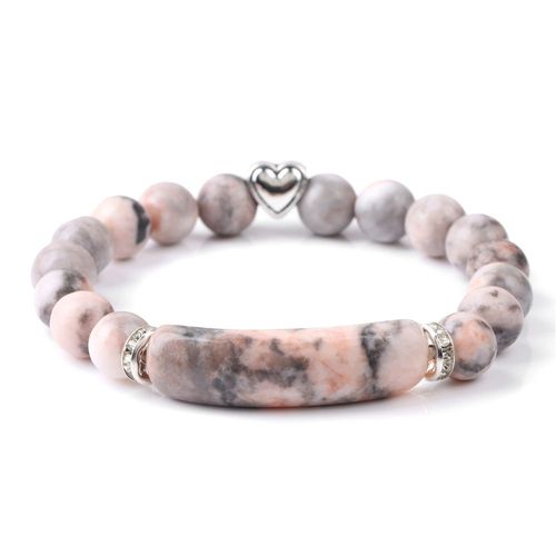 Bracelet De Guérison En Pierre Zèbre Rose Pour Femmes, Énergie Naturelle, Jaspe Zèbre, Bijoux Masculins, Diffuseur D'huile Essentielle De Yoga