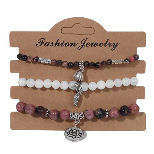 Bracelet De Guérison En Pierre Naturelle Pour Femmes Et Hommes, Ensemble De Bracelets De Perles D'agates, Bijoux Pour Femmes, Bracelets De Cuir Chevelu, 3 Pièces/Ensemble