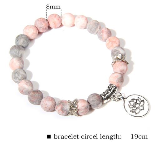 Bracelet De Guérison En Pierre Zèbre Rose Pour Femmes, Énergie Naturelle, Jaspe Zèbre, Bijoux Masculins, Diffuseur D'huile Essentielle De Yoga