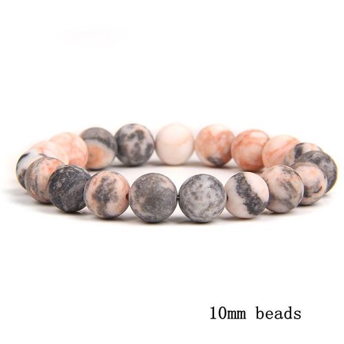Bracelet De Guérison En Pierre Zèbre Rose Pour Femmes, Énergie Naturelle, Jaspe Zèbre, Bijoux Masculins, Diffuseur D'huile Essentielle De Yoga