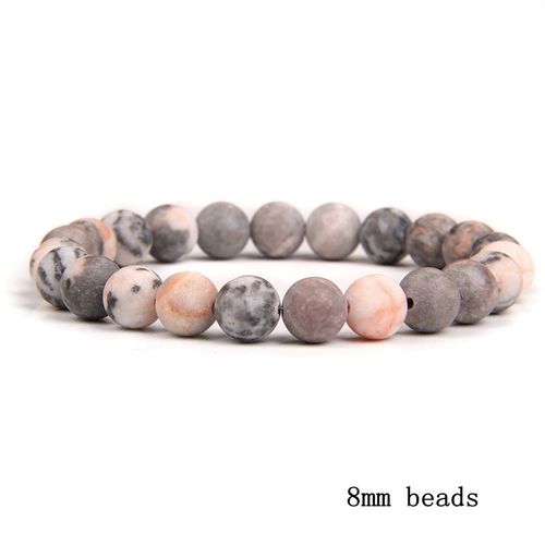 Bracelet De Guérison En Pierre Zèbre Rose Pour Femmes, Énergie Naturelle, Jaspe Zèbre, Bijoux Masculins, Diffuseur D'huile Essentielle De Yoga