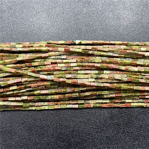 Perles Carrées En Pierre Naturelle Pour Bijoux, Tube De Petite Colonne, Jaspe De Sédiments, Adt Pour Bricolage, Bracelet De Direction, Collier 2x4mm