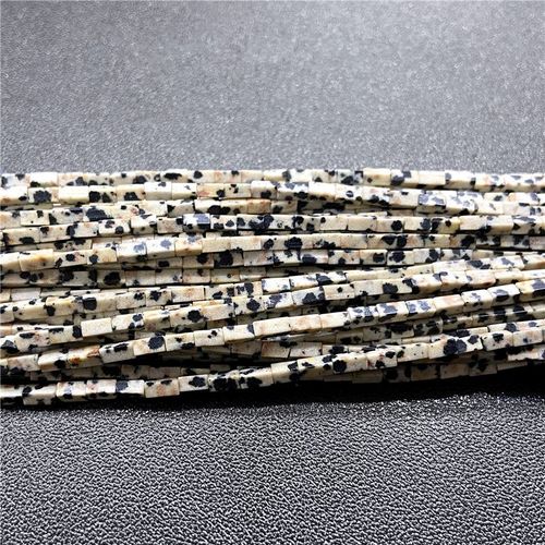 Perles Carrées En Pierre Naturelle Pour Bijoux, Tube De Petite Colonne, Jaspe De Sédiments, Adt Pour Bricolage, Bracelet De Direction, Collier 2x4mm