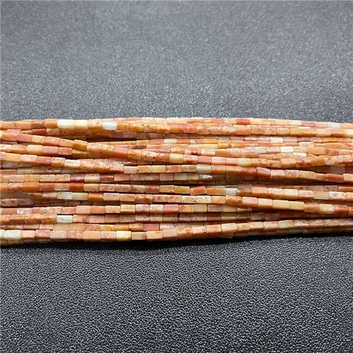 Perles Carrées En Pierre Naturelle Pour Bijoux, Tube De Petite Colonne, Jaspe De Sédiments, Adt Pour Bricolage, Bracelet De Direction, Collier 2x4mm