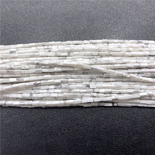 Perles Carrées En Pierre Naturelle Pour Bijoux, Tube De Petite Colonne, Jaspe De Sédiments, Adt Pour Bricolage, Bracelet De Direction, Collier 2x4mm