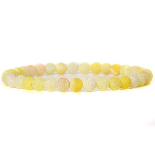 Bracelets En Pierre D'agate Naturelle Pour Hommes Et Femmes, Bijoux Unisexes, À Rayures Bleues, Bouddhisme, Faits À La Main, 6 Mm