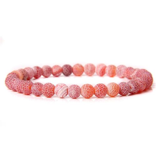 Bracelets En Pierre D'agate Naturelle Pour Hommes Et Femmes, Bijoux Unisexes, À Rayures Bleues, Bouddhisme, Faits À La Main, 6 Mm