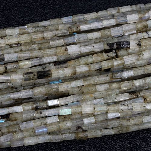 Perles Carrées En Pierre Naturelle Pour Bijoux, Tube De Petite Colonne, Jaspe De Sédiments, Adt Pour Bricolage, Bracelet De Direction, Collier 2x4mm
