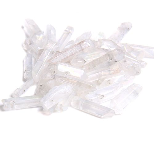 Perles À Pointe De Quartz En Cristal Bleu Naturel, Anciers Percé Sur Le Dessus, Pendentif Gradué Bricolage, 10-30 Pièces, 13-30mm X 3-8mm