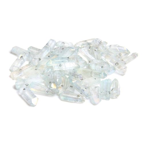 Perles À Pointe De Quartz En Cristal Bleu Naturel, Anciers Percé Sur Le Dessus, Pendentif Gradué Bricolage, 10-30 Pièces, 13-30mm X 3-8mm
