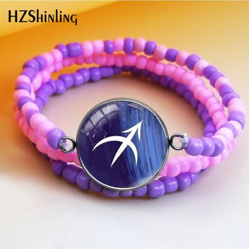 12 Pendentifs En Forme De Constellation Du Zodiaque, Violet, Lion, Balance, Vierge, Cabochon En Verre, Bijoux À La Mode