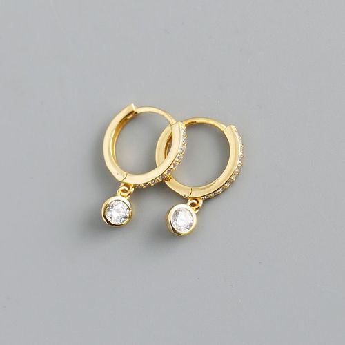 Boucles D'oreilles Rondes En Zircon Multicolore Pour Femmes, Cartilage En Argent Sterling 925, Minimaliste, Huggie Hoop, Bijoux À La Mode