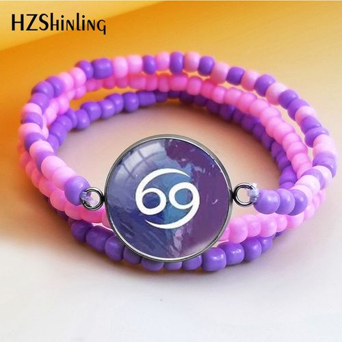 12 Pendentifs En Forme De Constellation Du Zodiaque, Violet, Lion, Balance, Vierge, Cabochon En Verre, Bijoux À La Mode