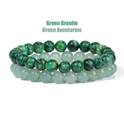 Bracelets En Pierre Naturelle Pour Femmes Et Hommes, Ensemble De 2 Pièces, Perles D'agates De 8mm, Cristal Turquoise, Bijoux De Guérison