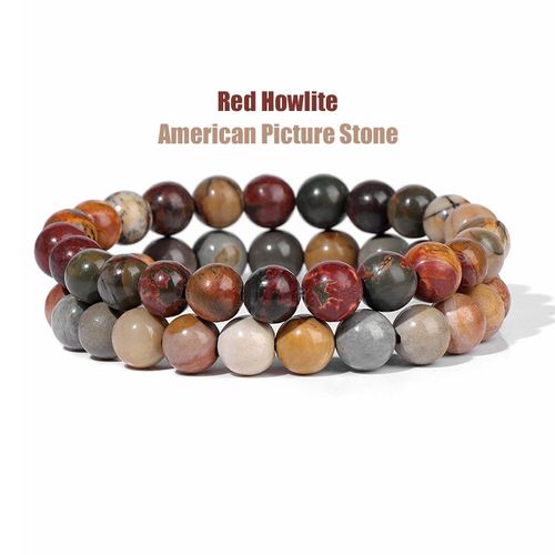 Bracelets En Pierre Naturelle Pour Femmes Et Hommes, Ensemble De 2 Pièces, Perles D'agates De 8mm, Cristal Turquoise, Bijoux De Guérison