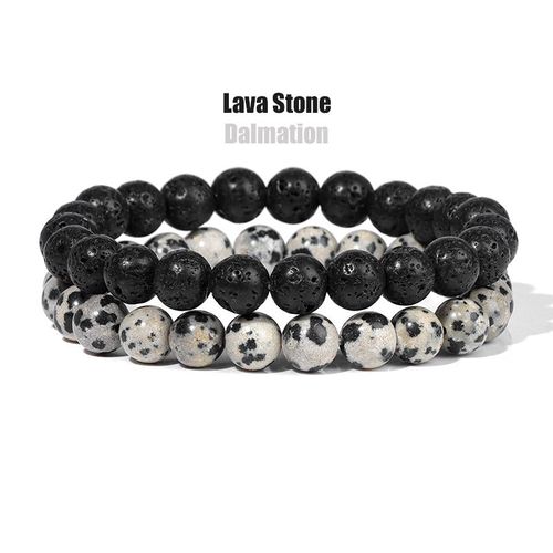 Bracelets En Pierre Naturelle Pour Femmes Et Hommes, Ensemble De 2 Pièces, Perles D'agates De 8mm, Cristal Turquoise, Bijoux De Guérison