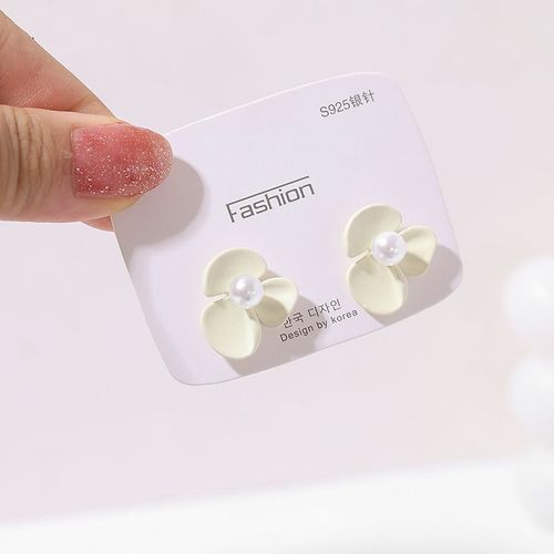 Boucles D'oreilles À Fleurs Blanches Pour Femmes, Imitation De Perle, Mode Coréenne, Jolis Accessoires, Nouvelle Mode, Bijoux 2023