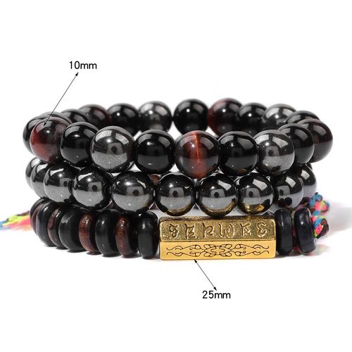Bracelet En Pierre Tibétaine Vintage Pour Homme, Ensemble De Perles En ¿Il De Tigre, Bijoux En Hématite Naturelle, Breloque De Méditation Masculine