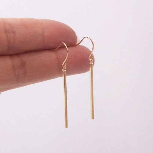 Boucles D'oreilles Crochet En Métal Doré Pour Femmes, Boucles D'oreilles Pendantes En Argent, Petits Bijoux D'oreille Simples Pour Femmes
