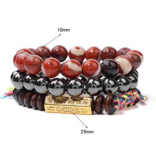 Bracelet En Pierre Tibétaine Vintage Pour Homme, Ensemble De Perles En ¿Il De Tigre, Bijoux En Hématite Naturelle, Breloque De Méditation Masculine