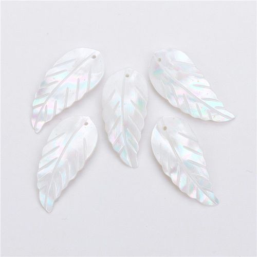 Breloques En Nacre De Feuille De Coquille Sculpté, Pendentif En Cuir Oral Elu Érable, Perles Pour Bricolage, Bijoux De Direction, Collier, Boucles D'oreilles