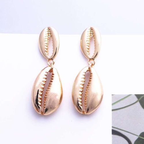 Boucles D'oreilles En Forme De Coquillage Pour Femme, Bijoux Irréguliers En Imitation De Perles Roses Et Bleues, Style Vintage, À La Mode