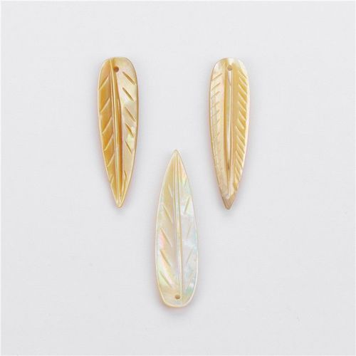 Breloques En Nacre De Feuille De Coquille Sculpté, Pendentif En Cuir Oral Elu Érable, Perles Pour Bricolage, Bijoux De Direction, Collier, Boucles D'oreilles