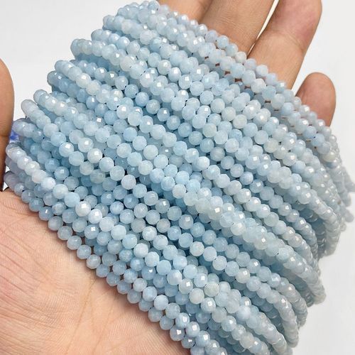 Perles Turquoises À Facettes 4mm, Pierres Rondes Lapis Lazuli, Fluorite Naturelle Pour La Fabrication De Bijoux, Collier À Faire Soi-Même, 15 Pouces, Vente En Gros