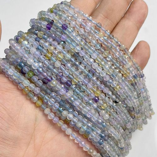 Perles Turquoises À Facettes 4mm, Pierres Rondes Lapis Lazuli, Fluorite Naturelle Pour La Fabrication De Bijoux, Collier À Faire Soi-Même, 15 Pouces, Vente En Gros