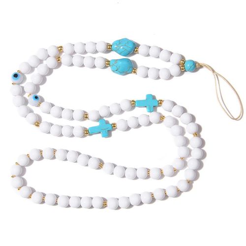 Collier De Chaîne De Téléphone Avec Perles Colorées, Collier De Chaîne De Téléphone, Lettres Mélangées D'argile, Pierre Perlée, Étui De Téléphone Fait À La Main, Cordon De Suspension Pour Femmes Et Fi